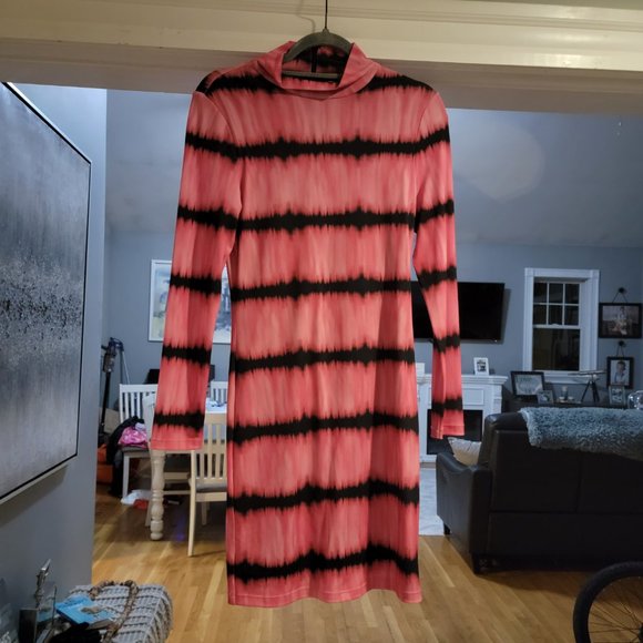 Alice + Olivia Women's Pink Delora Tie Dye Long Sleeve Body-con Dress Size 8 - Picture 8 of 16